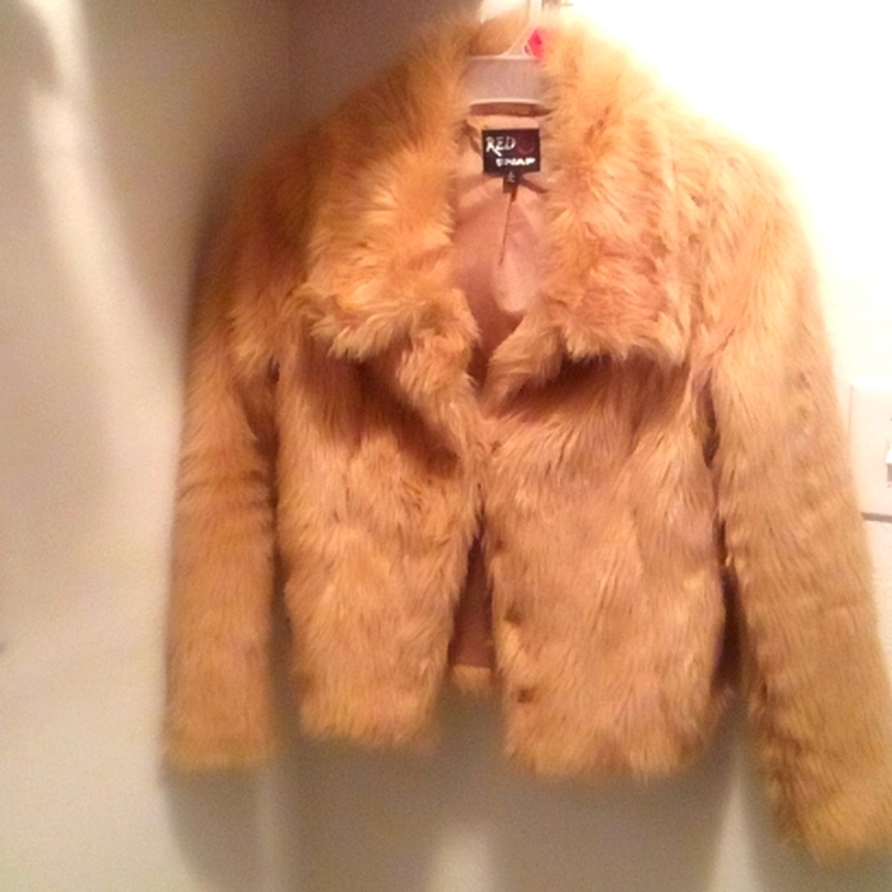 Small Red Snap Fur Coat